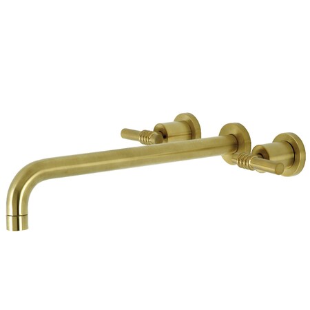 Kingston Brass KS8047ML Wall Mount Tub Faucet, Brushed Brass KS8047ML